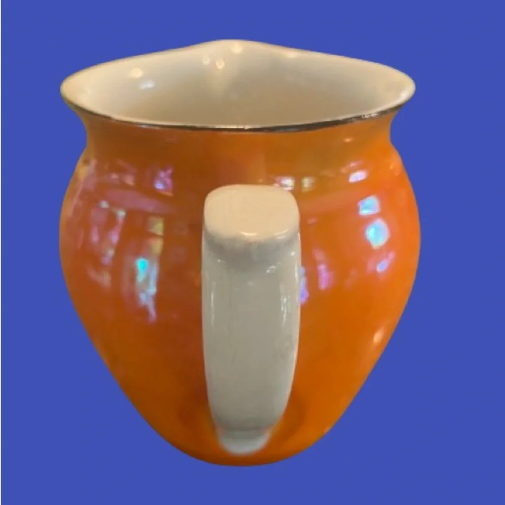 RKG orange lusterware‎ jug, made in Czechoslovakia